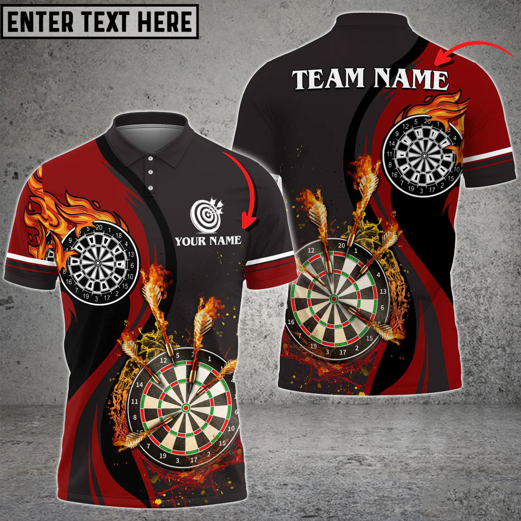 Coolspod Dart Fire Personalized Name/ Multicolor Dart Team Name 3D Polo Shirt
