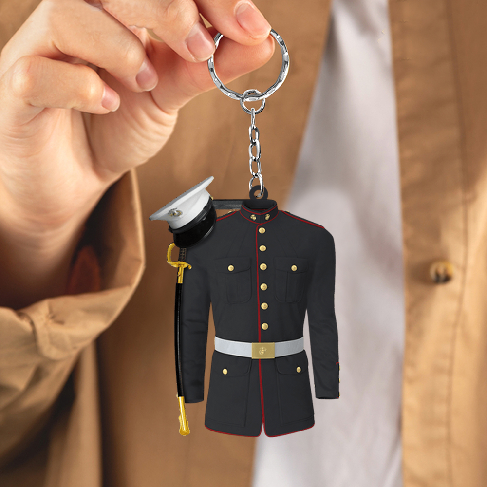 Personalized Military Uniform Keychain/ Custom Name Military Keychain