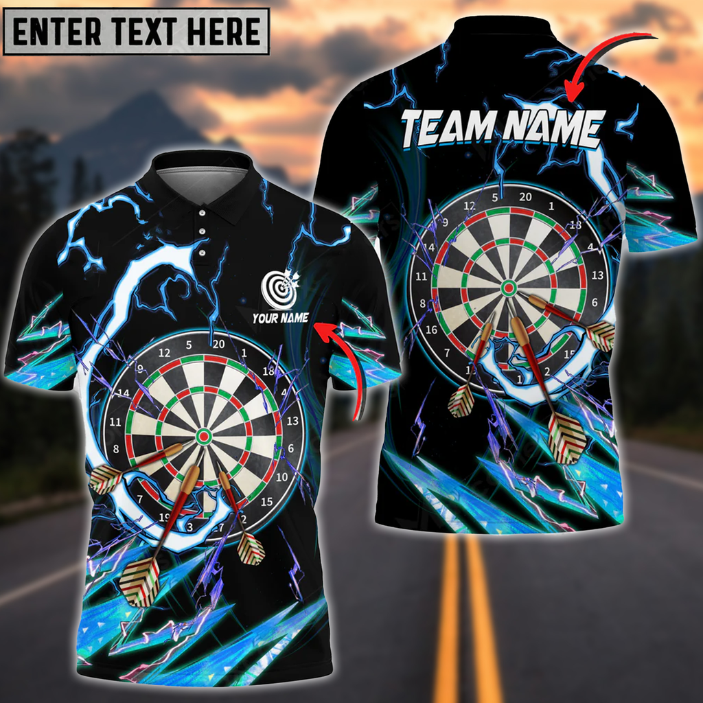 Coolspod Multilcolor Breath Of Thunder Darts Personalized Name/ Team Name 3D Polo Shirt