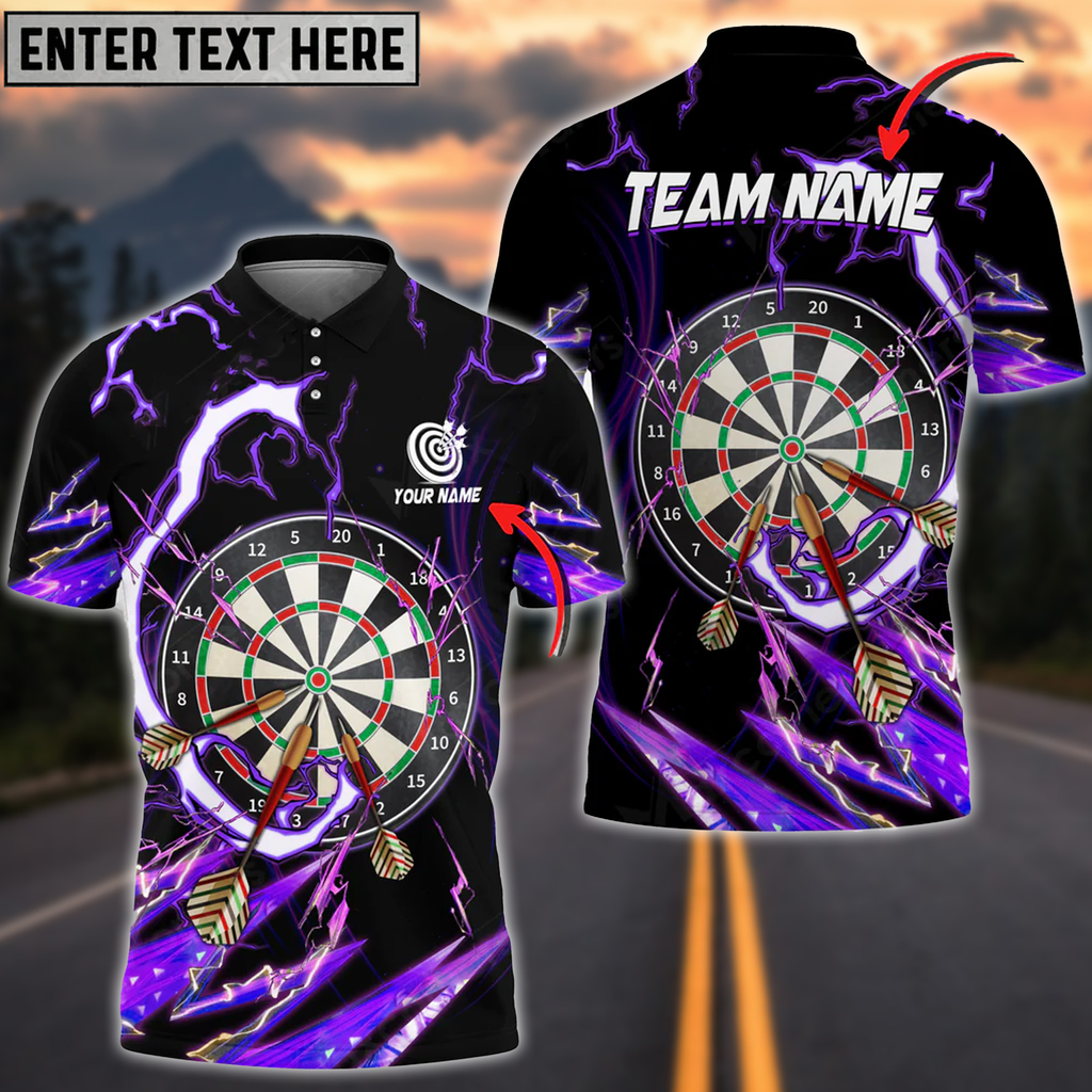 Coolspod Multilcolor Breath Of Thunder Darts Personalized Name/ Team Name 3D Polo Shirt