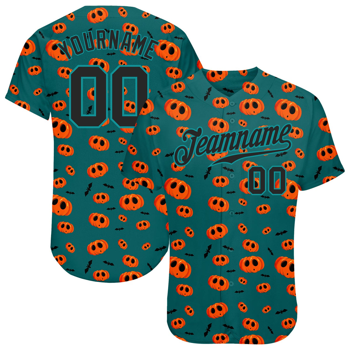 Coolspod Custom 3D Pattern Halloween Pumpkins Baseball Jersey/ Halloween Shirt