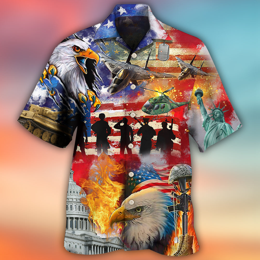Veteran Independence Day American Hawaiian Shirt/ 3D Printed Veteran Hawaii Shirt