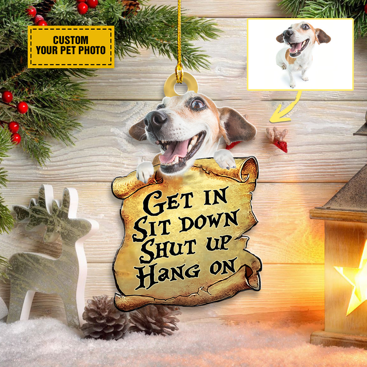 Get In Sit Down Shut Up Hang On Dog Lovers Printed & Cut-out Acrylic Ornaments/ Gift For Dog Lovers/ Pet Lovers/ Paw Lovers