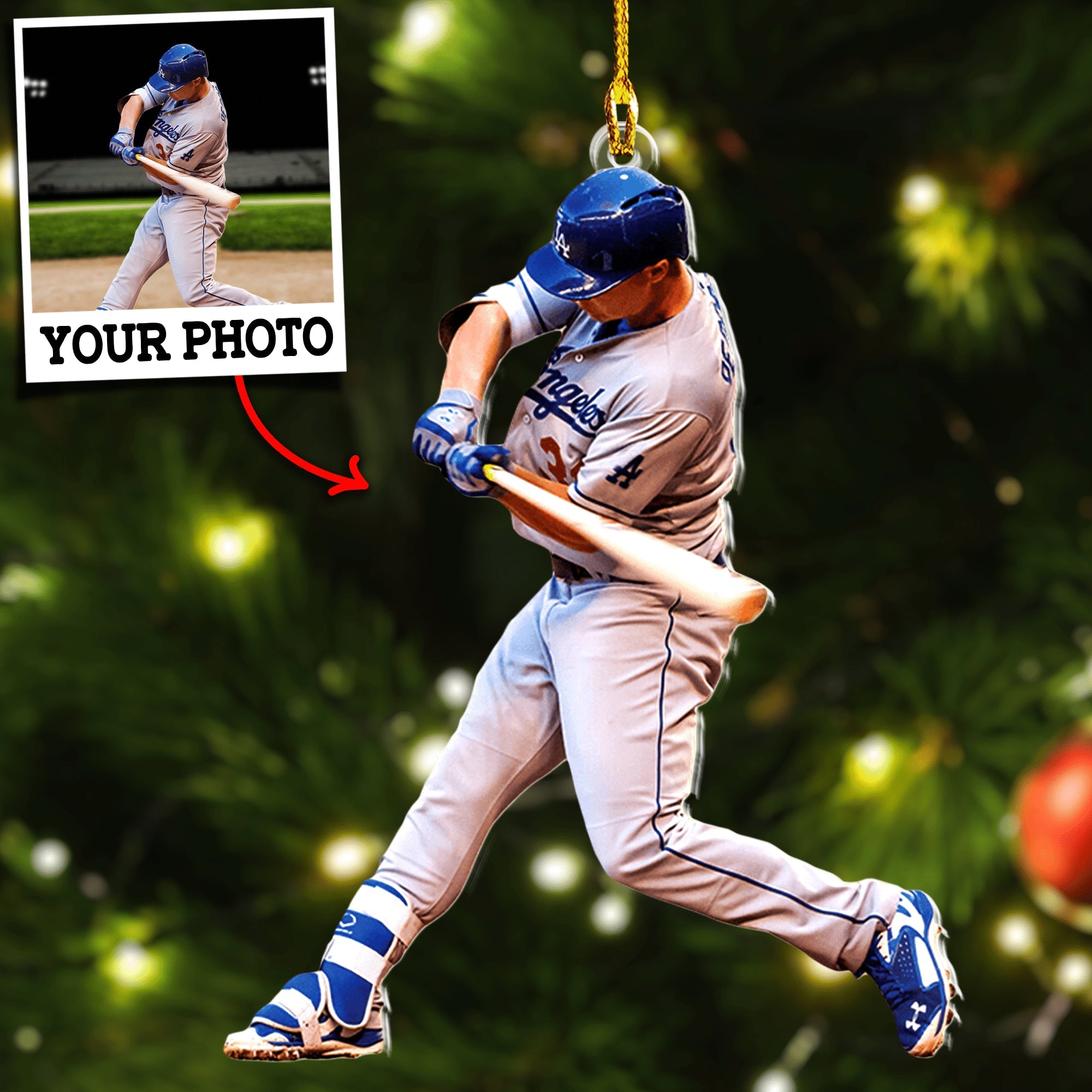 Custom Photo Ornament Gift For Baseball Player - Personalized Photo Ornament Gift For Baseball Lovers - Baseball Team Ornament