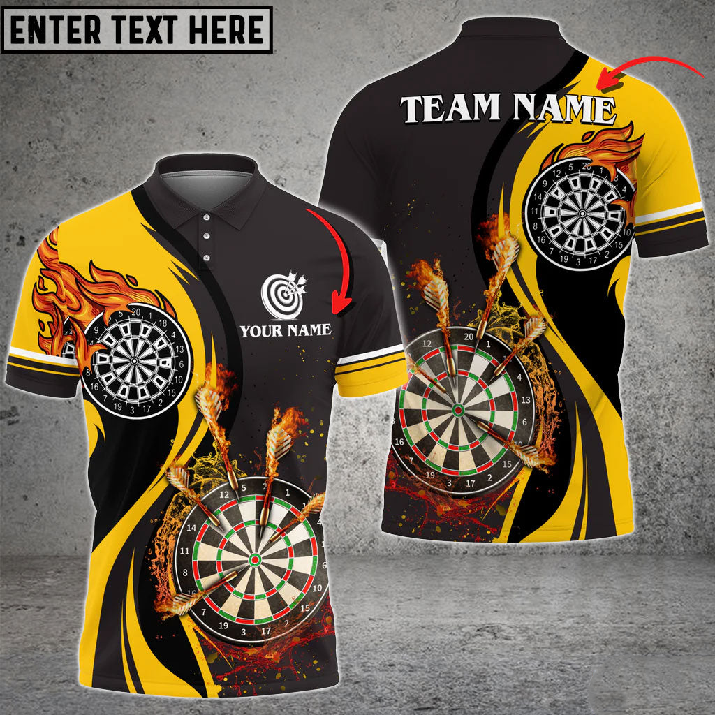 Coolspod Dart Fire Personalized Name/ Multicolor Dart Team Name 3D Polo Shirt