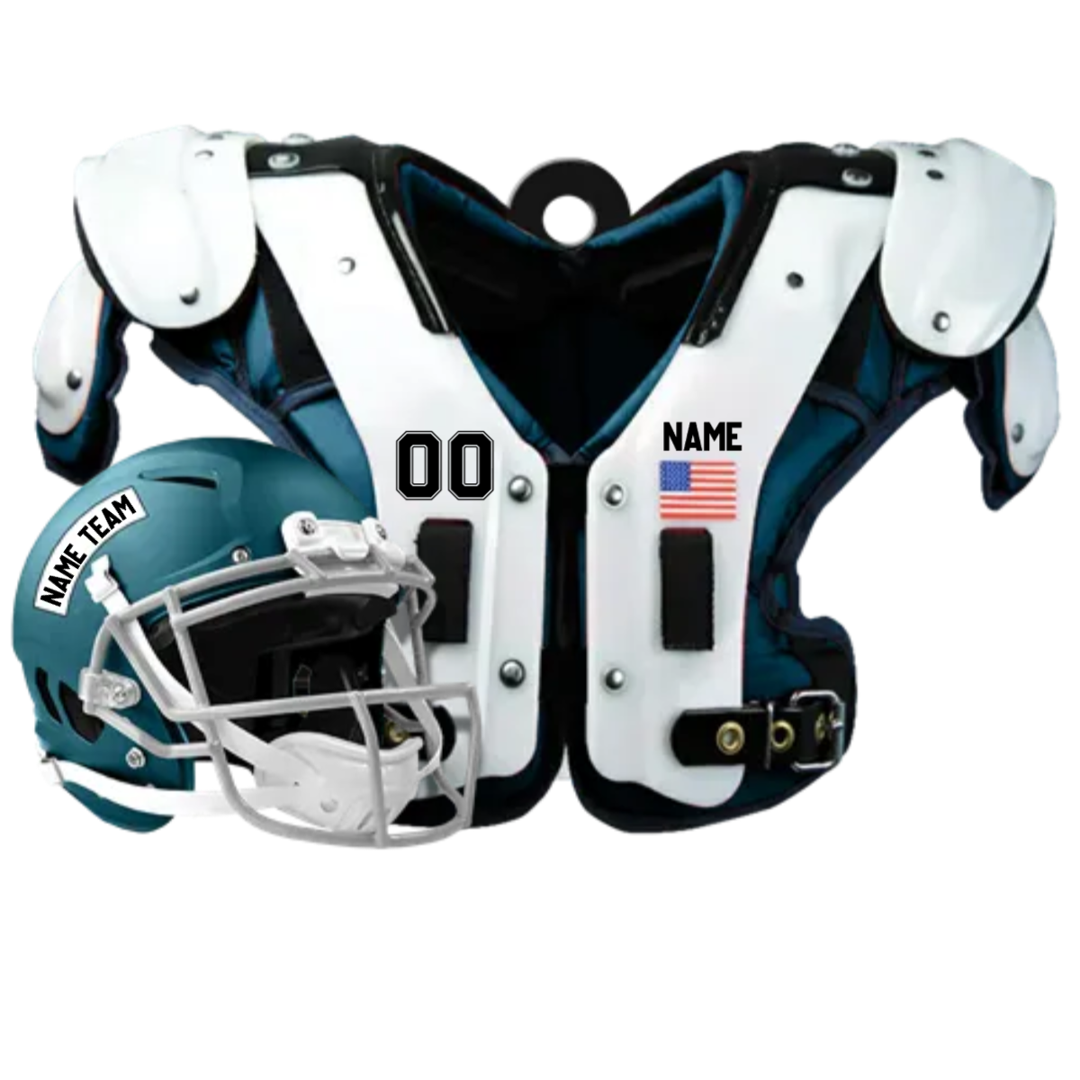 American Football Shoulder Pads Helmet Personalized Ornament Gift For Football Player Football Lovers