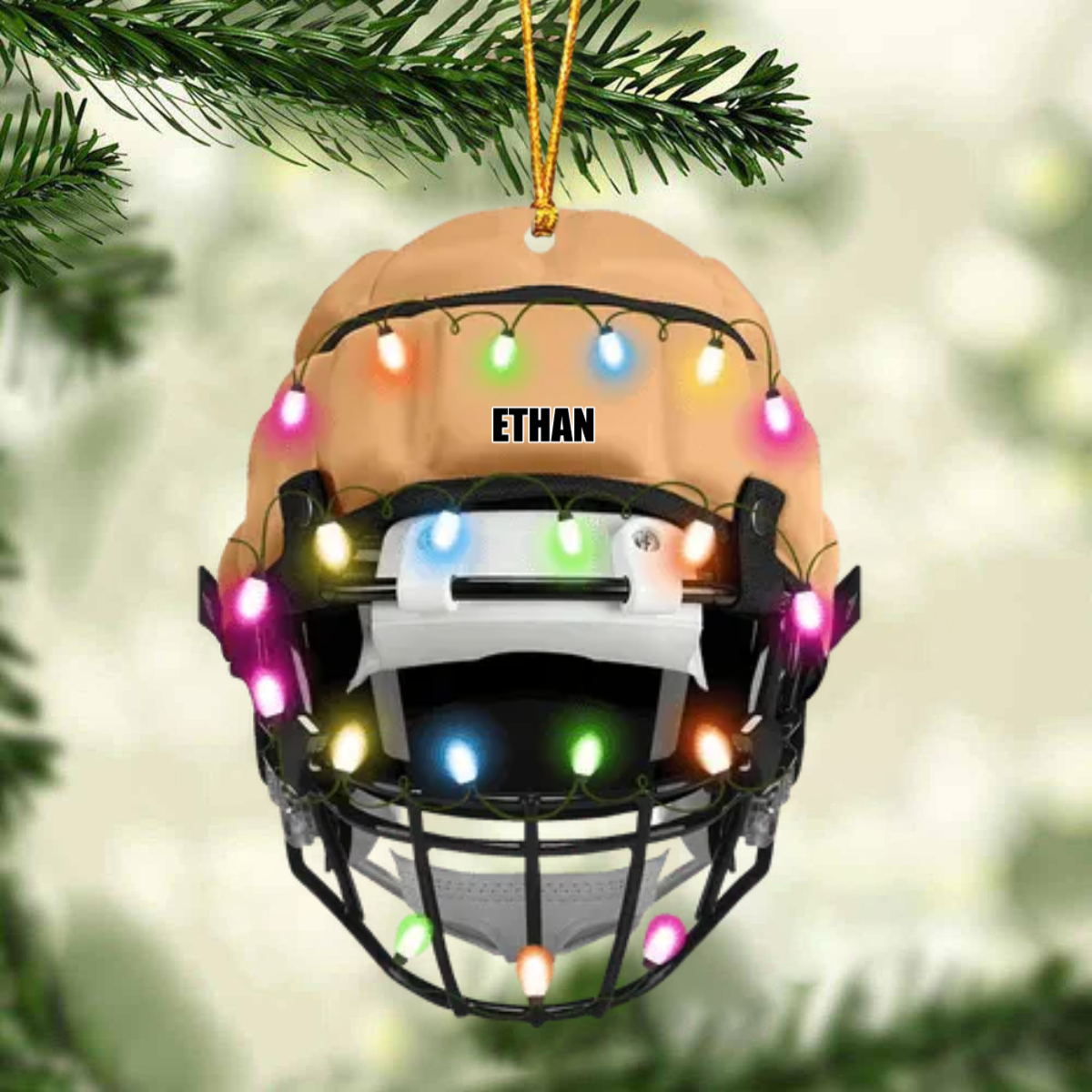 American Football Helmet - Personalized Christmas Ornament/ Gift for American Football Lover/ Fan