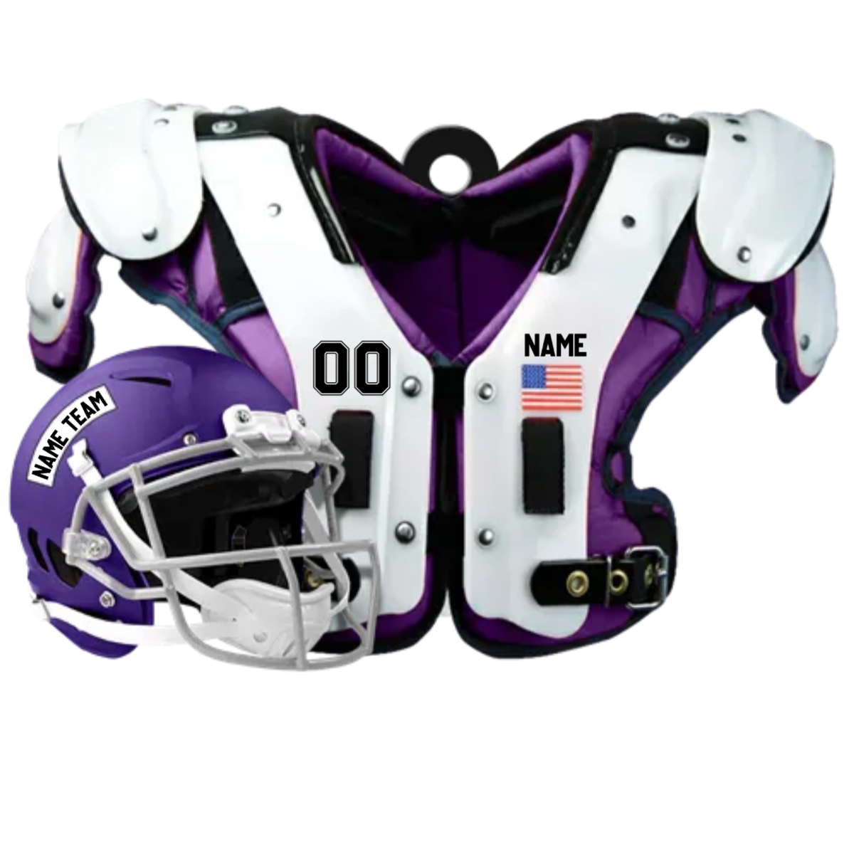 American Football Shoulder Pads Helmet Personalized Ornament Gift For Football Player Football Lovers
