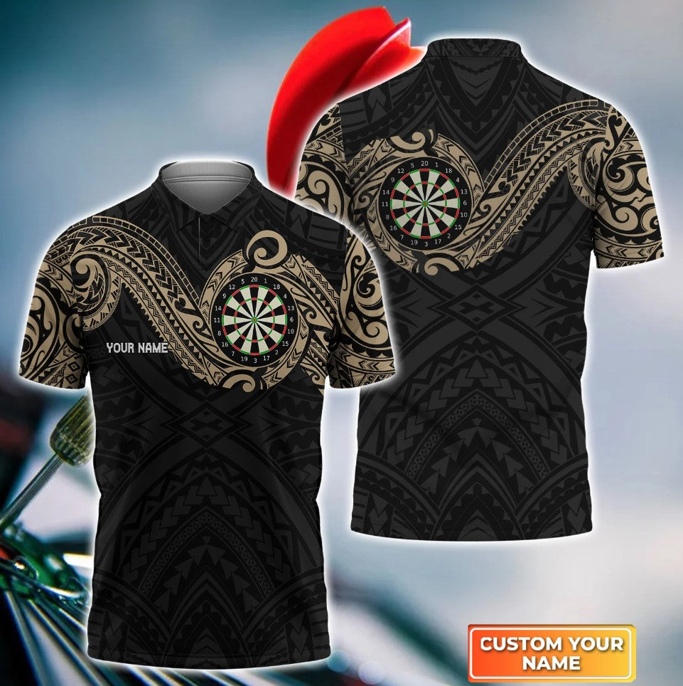 Coolspod Dart Personalized Name Maori Tattoo 3D Bowling Jersey Shirt/ Idea Gift for Dart Lovers