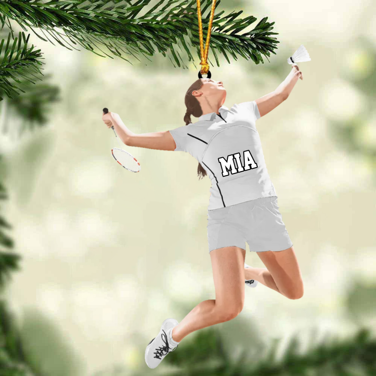 Custom Personalized Badminton Lovers Christmas Ornament/ Gift For Badminton Player