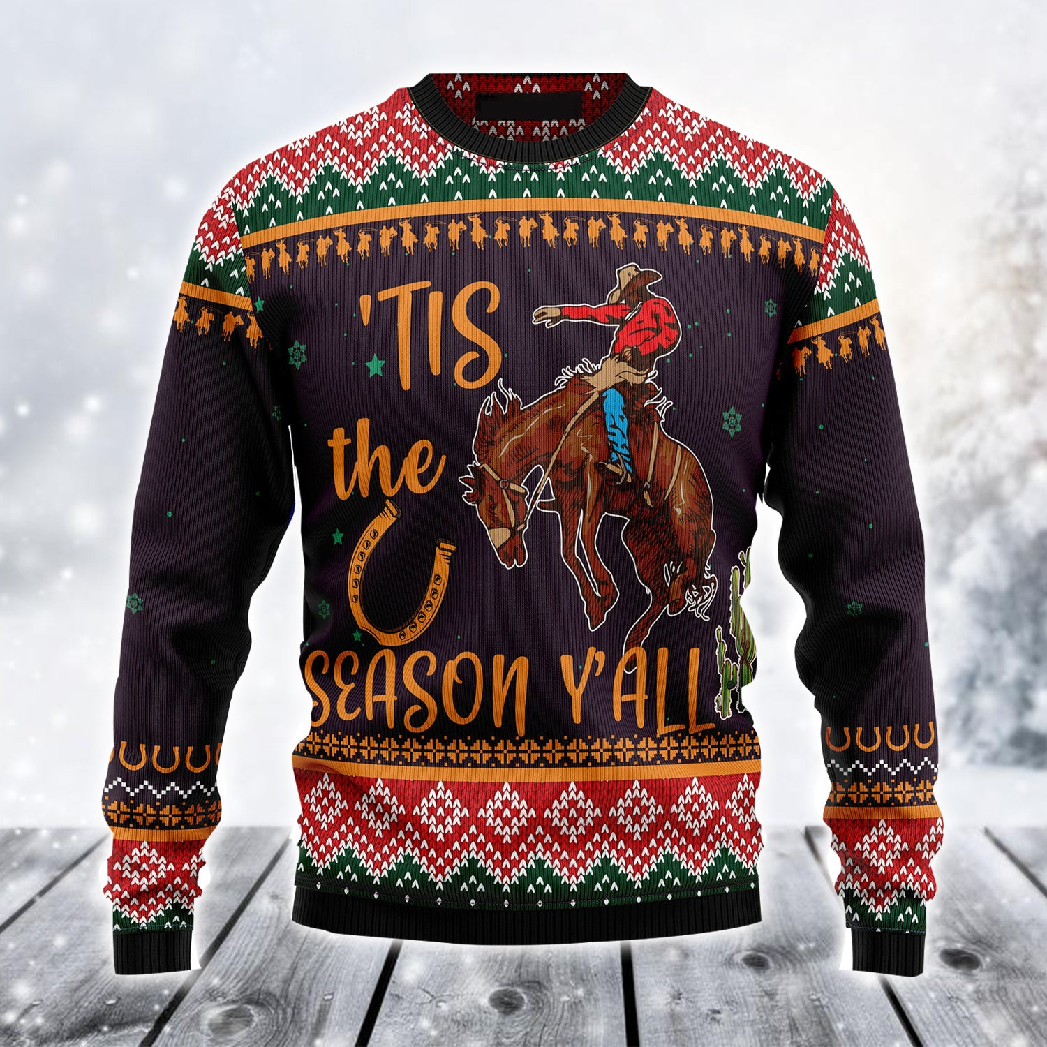 Cowboy Ugly Christmas Sweater/ Cowboy Season Christmas Pattern Ugly Sweater For Men & Women - Best Gift For Christmas/ Friends/ Cowboy