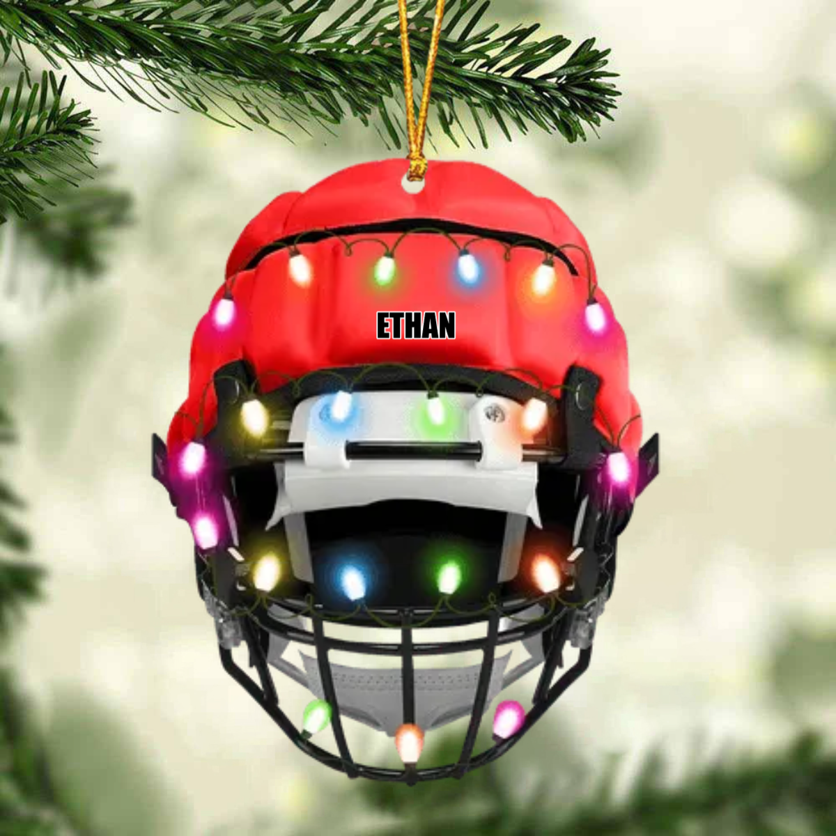 American Football Helmet - Personalized Christmas Ornament/ Gift for American Football Lover/ Fan