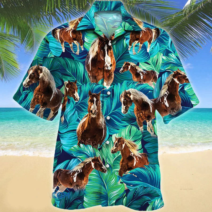 American Paint Horse Lovers Hawaii Hawaiian Shirt/ Hawaii Beach Shirt for Men Women