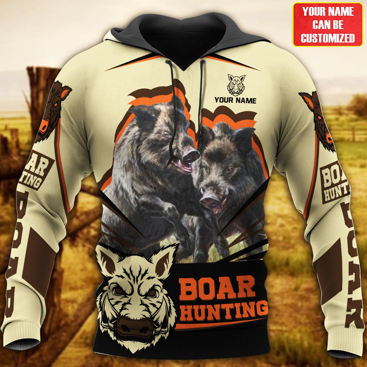 Personalized Name Boar Hunting All Over Printed Unisex Shirt/ Hunting Hoodie/ Boar Hunting Shirt
