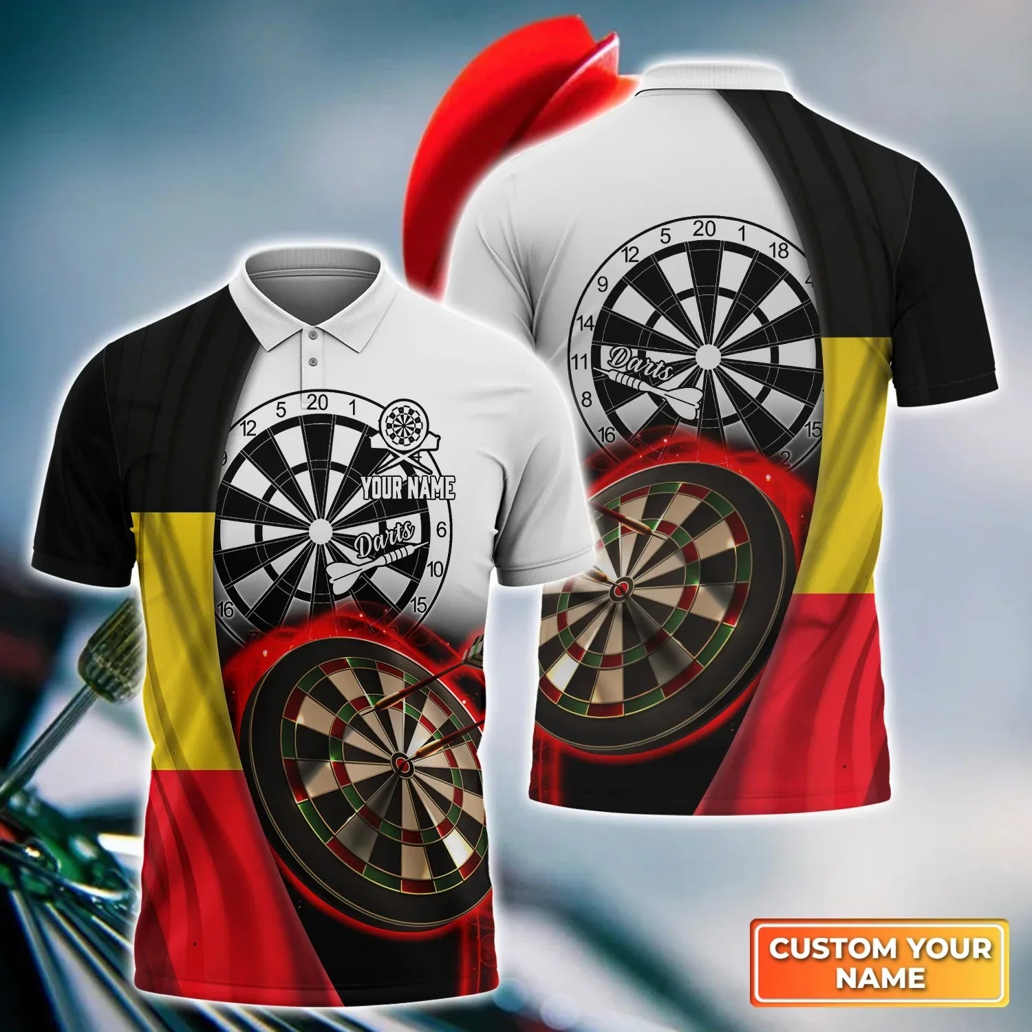 American Darts Player Polo 3D Shirt For Darts Player/ Dart Shirt/ Sports Shirt/ Dart Team Shirts