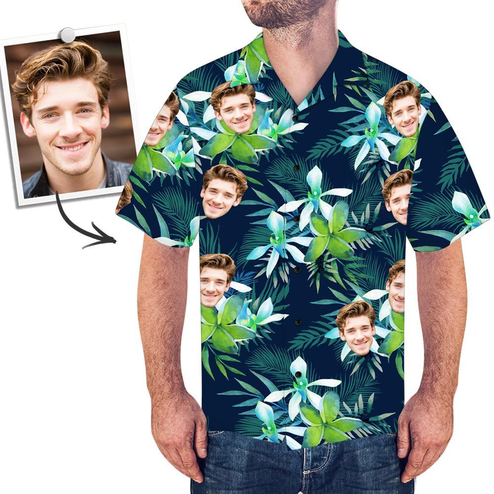 Custom Happy Birthday Hawaiian Shirt Flamingo Party Personalized Face Shirt