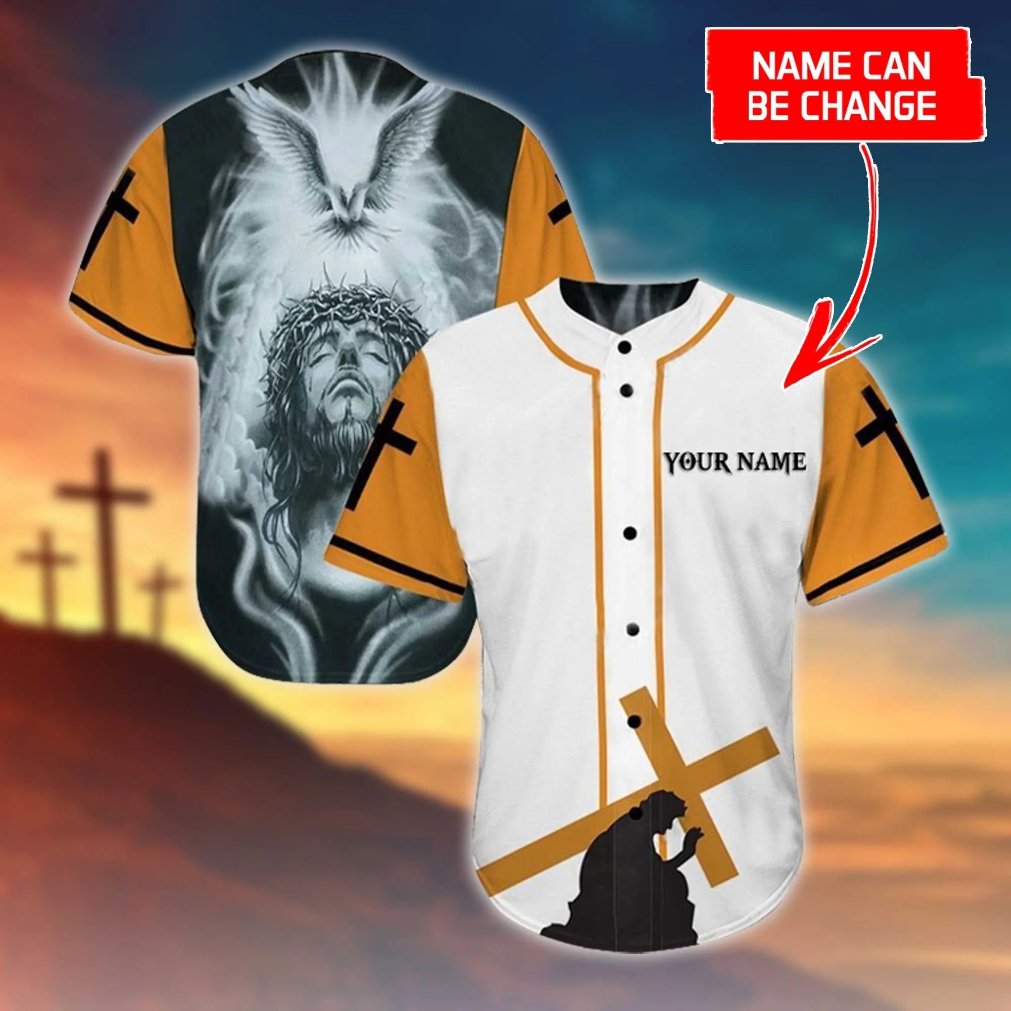 Cross/ God Baseball Jersey - Jesus Custom Printed 3D Baseball Jersey Shirt For Men Women