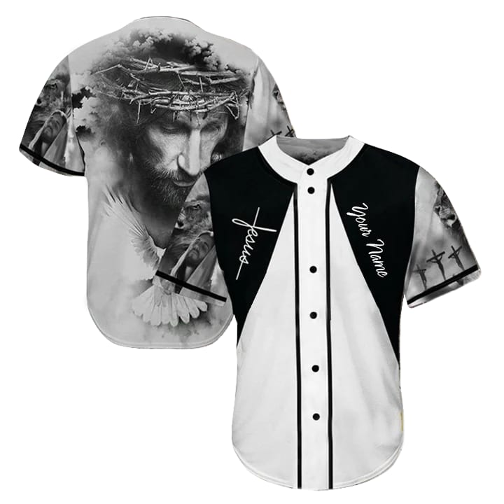Cross/ God/ Dove Baseball Jersey - Jesus Custom Printed Baseball Jersey Shirt For Men Women