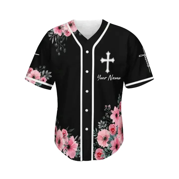 Cross/ God/ Flower/ Faith Baseball Jersey - Custom Baseball Jersey Shirt For Men Women
