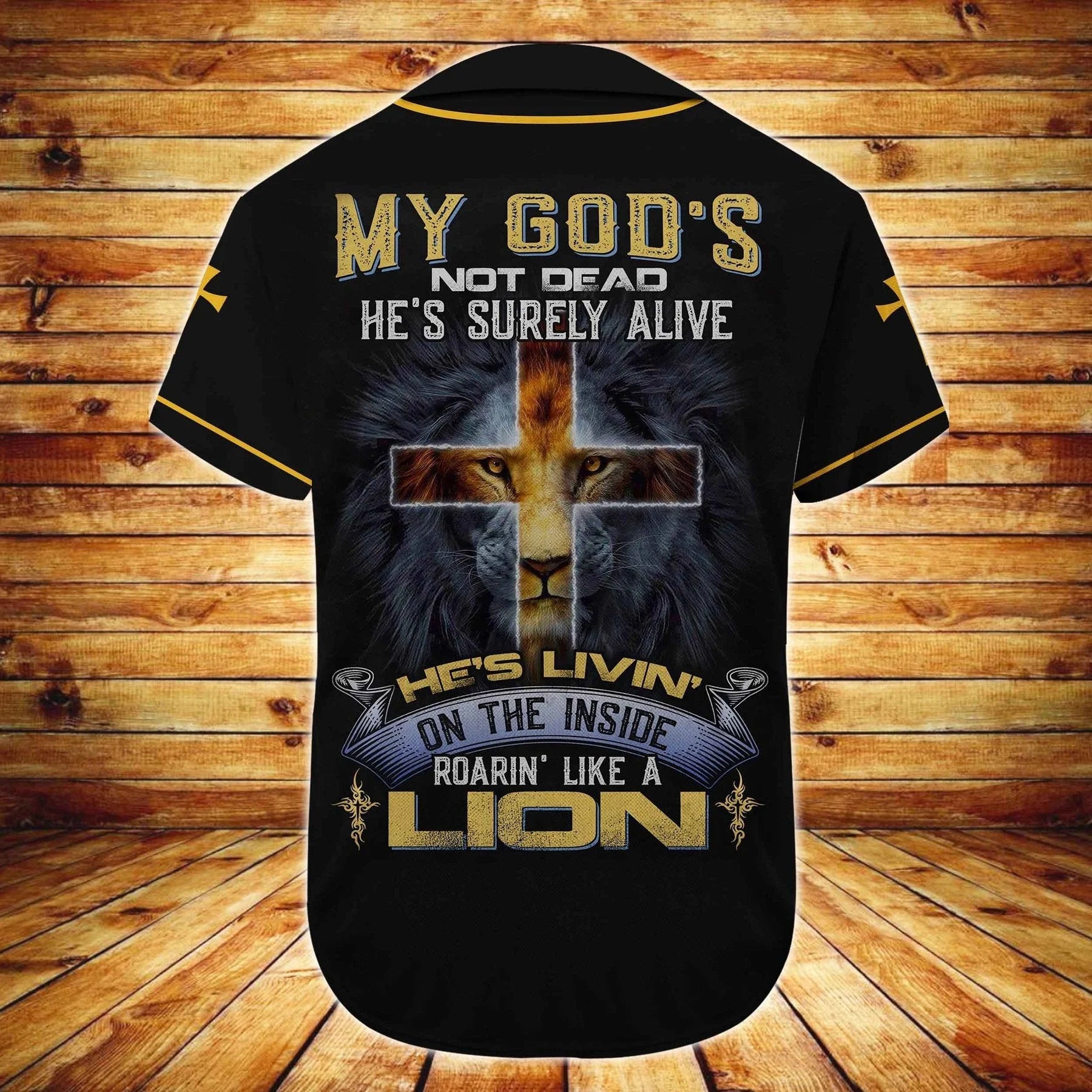 Cross/ Lion Baseball Jersey - My God