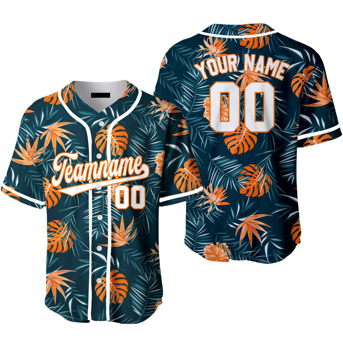 Custom Jungle Palm Tropical Pattern Custom Baseball Jerseys For Men & Women