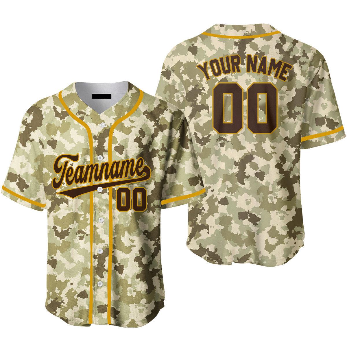 Custom Light Brown Camouflage Baseball Jerseys For Men & Women