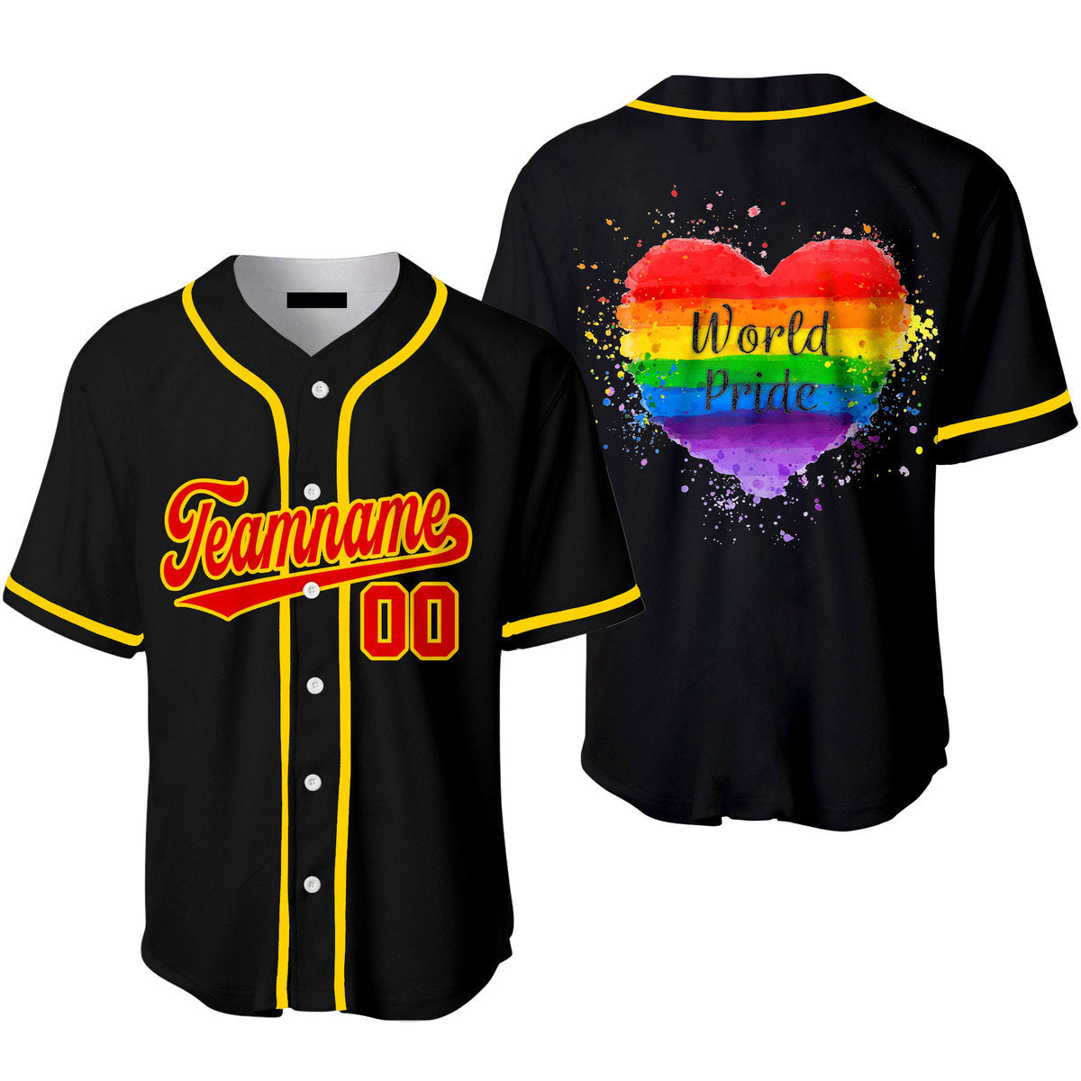 Custom Pride LGBT Love Is Love Purple Black Baseball Jerseys For Men & Women