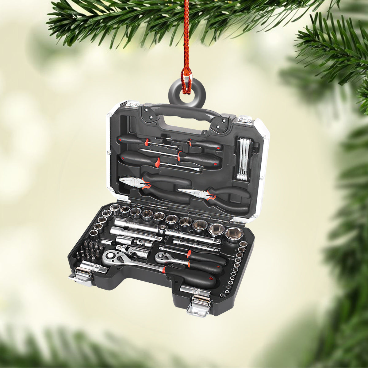 Personalized Name Mechanic Tool Box Custom Shaped Ornament/ Christmas Mechanic Gift for Him
