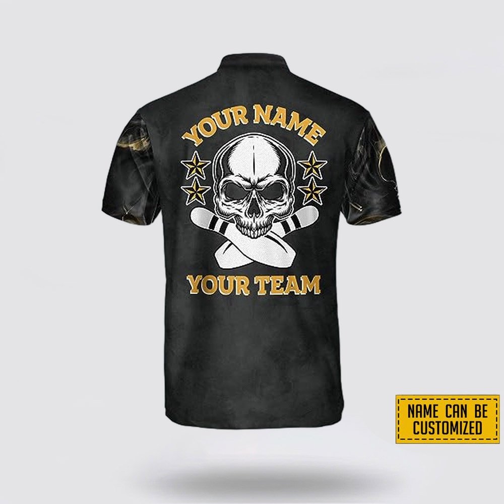 Custom Name And Team Name Skull Smoke Bowling Jersey Shirt – Gift For Bowling Enthusiasts