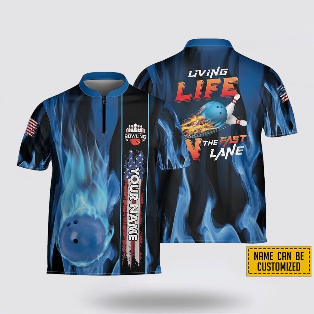 Custom Name Living Life Bowling The Fast Lane Bowling Jersey Shirt – Perfect Gift for Bowling Lovers