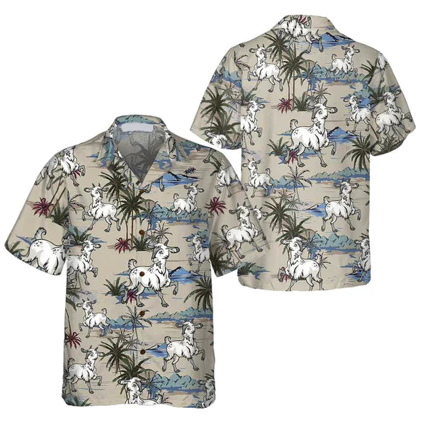 GOAT ISLAND PATTERN All Printed 3D Hawaiian Shirt/ summer gifts for men and women