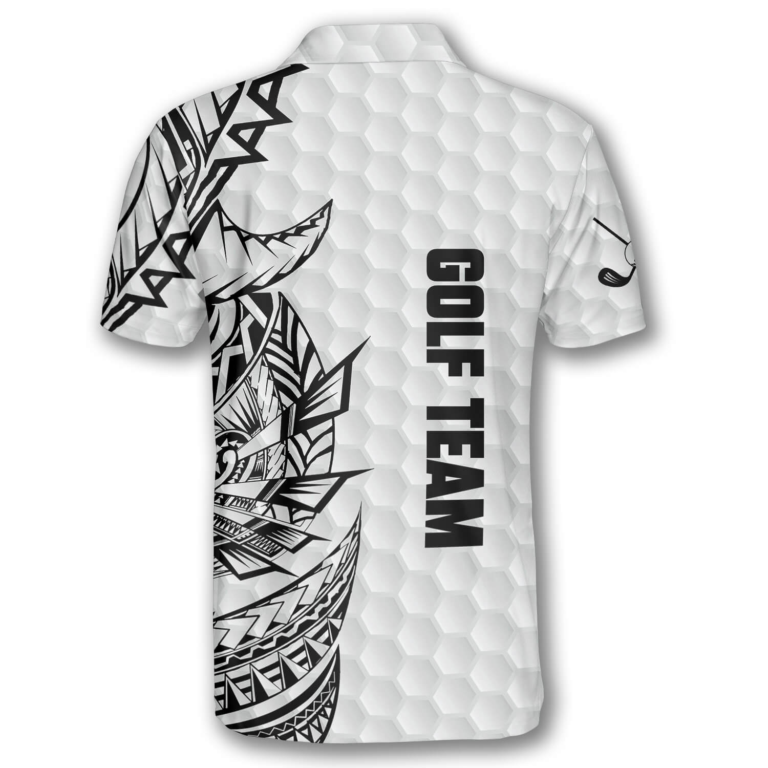 Golf Pattern Tribal White Version Custom Golf Polo Shirts for Men