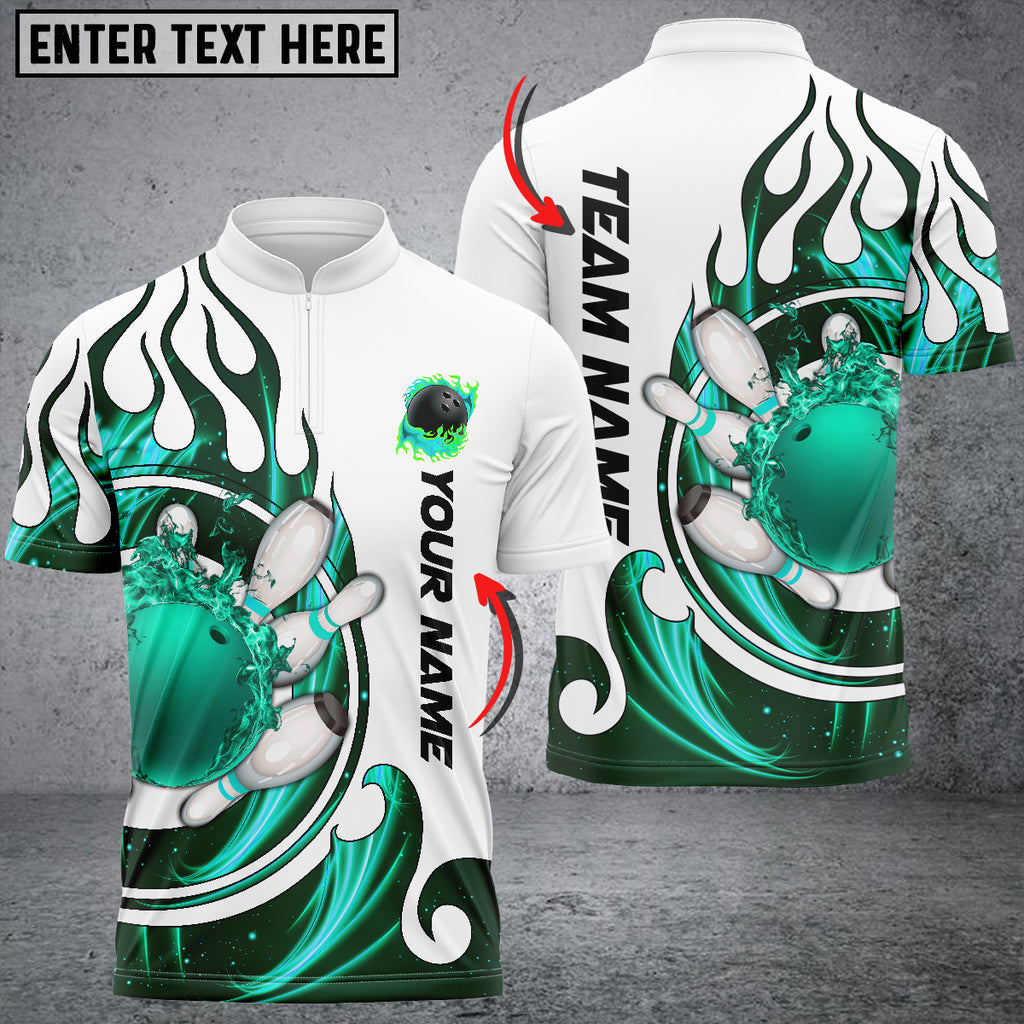 Fire Blaster Bowling And Pins Multicolor Option Customized Name 3D Bowling Jersey Shirt