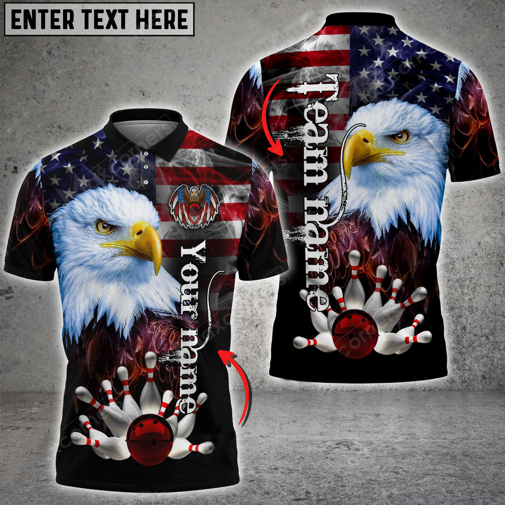 Coolspod Bowling And Pins USA Eagle Customized Name And Team Name 3D Shirt/ Idea Gift for Bowling Players