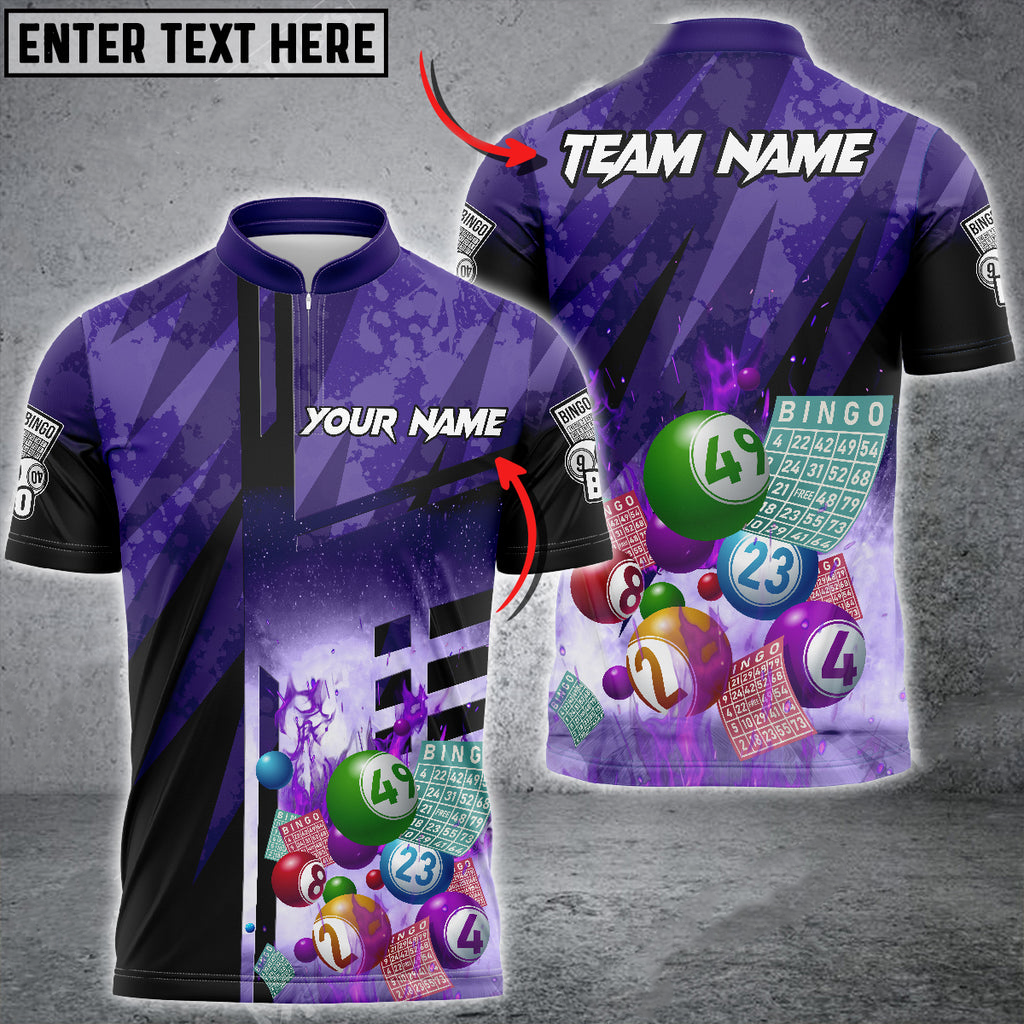 Coolspod Bingo Fire Grunge Multicolor Option Customized Name 3D Bowling Jersey Shirt