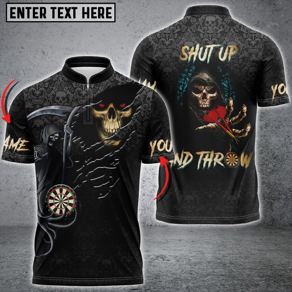 Reaper Darts Personalized Name 3D Shirt/ Shut Up and Throw 3D Dart Jersey Shirt