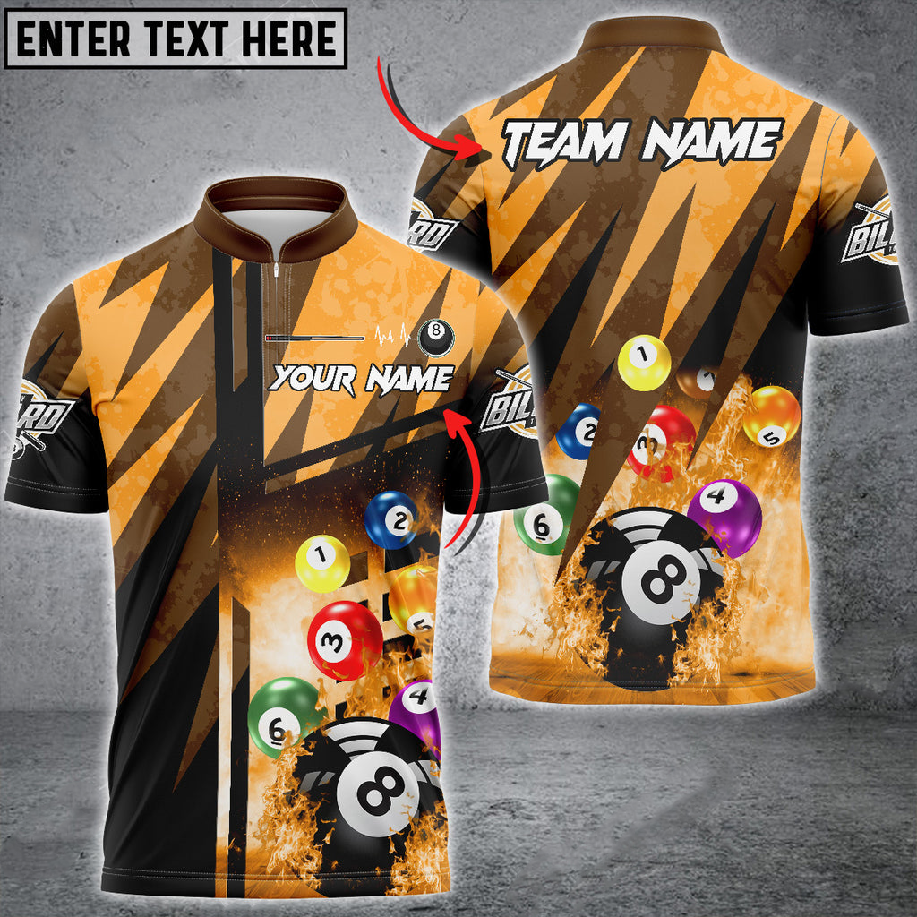 Personalized Billiards Abstract Grunge Texture XX Multicolor Option Customized Name 3D Jersey Shirt