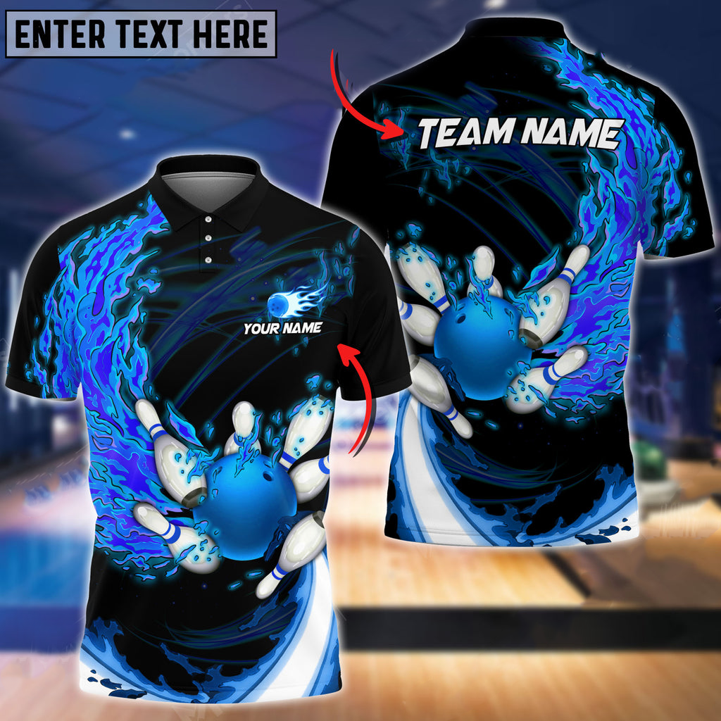 Breath Of Fire Bowling And Pins Multicolor Option Customized Name 3D Polo Shirt