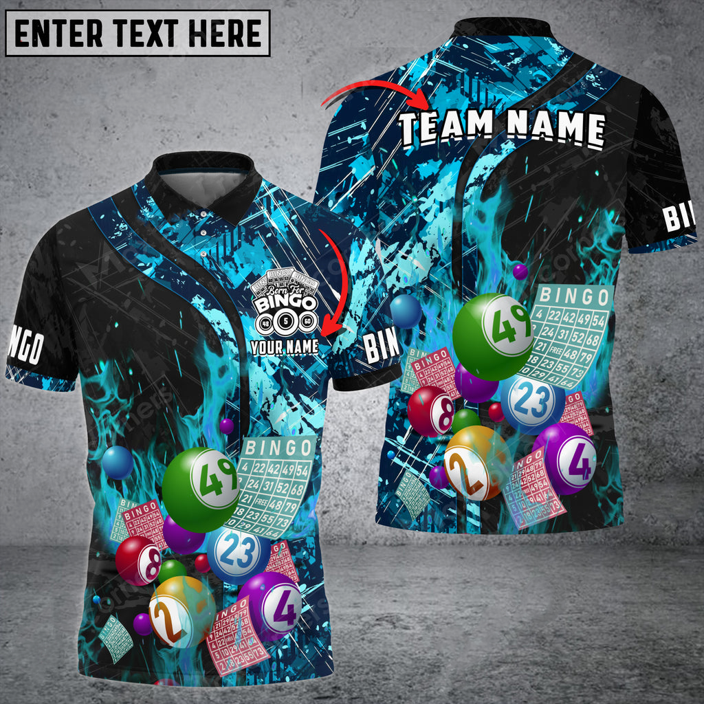Coolspod Bingo Grunge Texture Abstract Multicolor Option Customized Name 3D Polo Shirt/ Gift for Bowler
