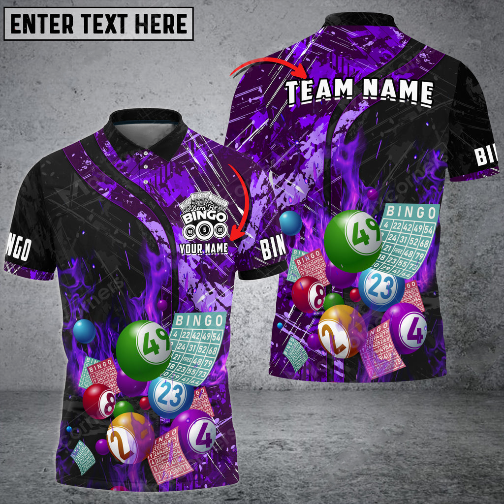 Coolspod Bingo Grunge Texture Abstract Multicolor Option Customized Name 3D Polo Shirt/ Gift for Bowler