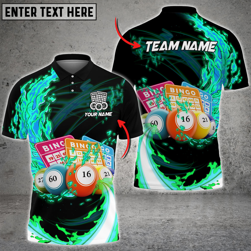 Personalized Bingo Breath Of Fire Multicolor Option Customized Name Team 3D Polo Shirt