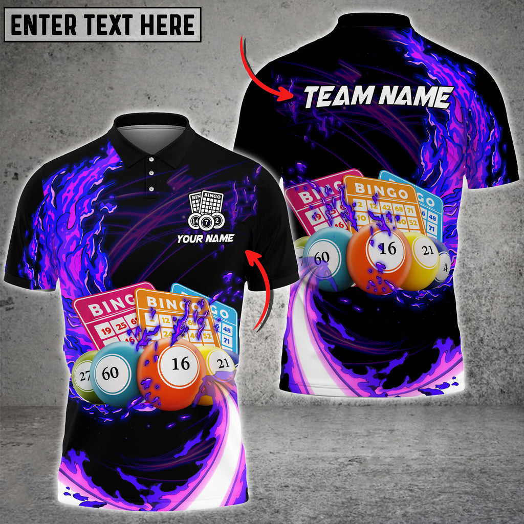 Personalized Bingo Breath Of Fire Multicolor Option Customized Name Team 3D Polo Shirt