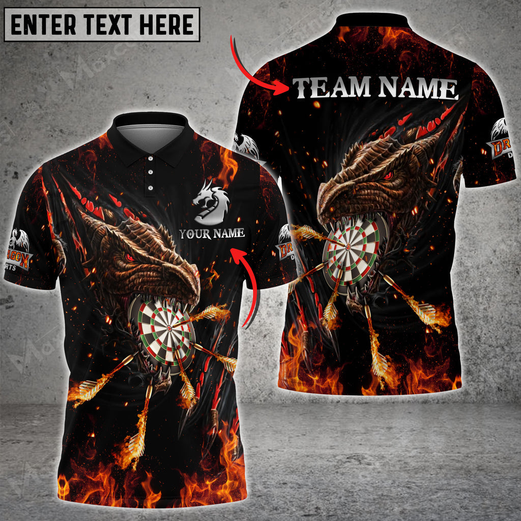 Fire Dragon Darts Multicolor Option Personalized Name 3D Bowling Jersey Shirt