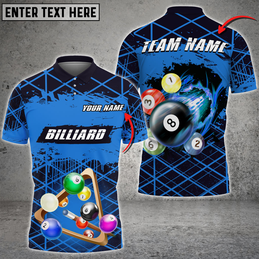 Coolspod Billiards Space Shape Grunge Multicolor Option Customized Name 3D Polo Shirt