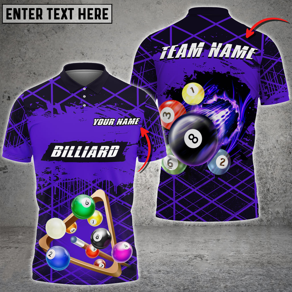 Coolspod Billiards Space Shape Grunge Multicolor Option Customized Name 3D Polo Shirt