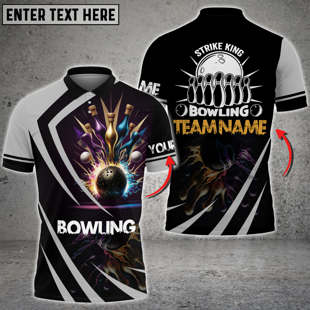 Strike King Bowling Multicolor Option Customized Name 3D Shirt/ Perfect Gift for Bowling Lover