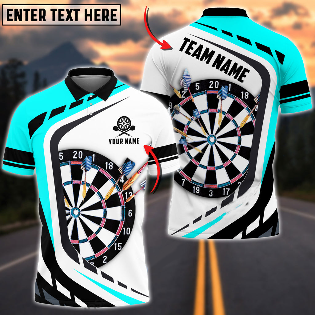 Coolspod Dart Board Polo Shirt/ Personalized Name Team Multi Color Dart 3D Shirt