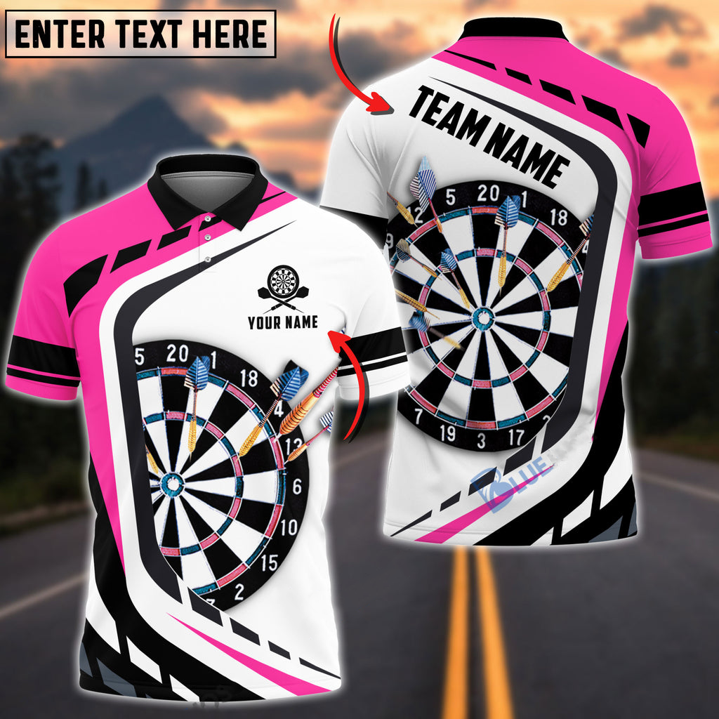 Coolspod Dart Board Polo Shirt/ Personalized Name Team Multi Color Dart 3D Shirt