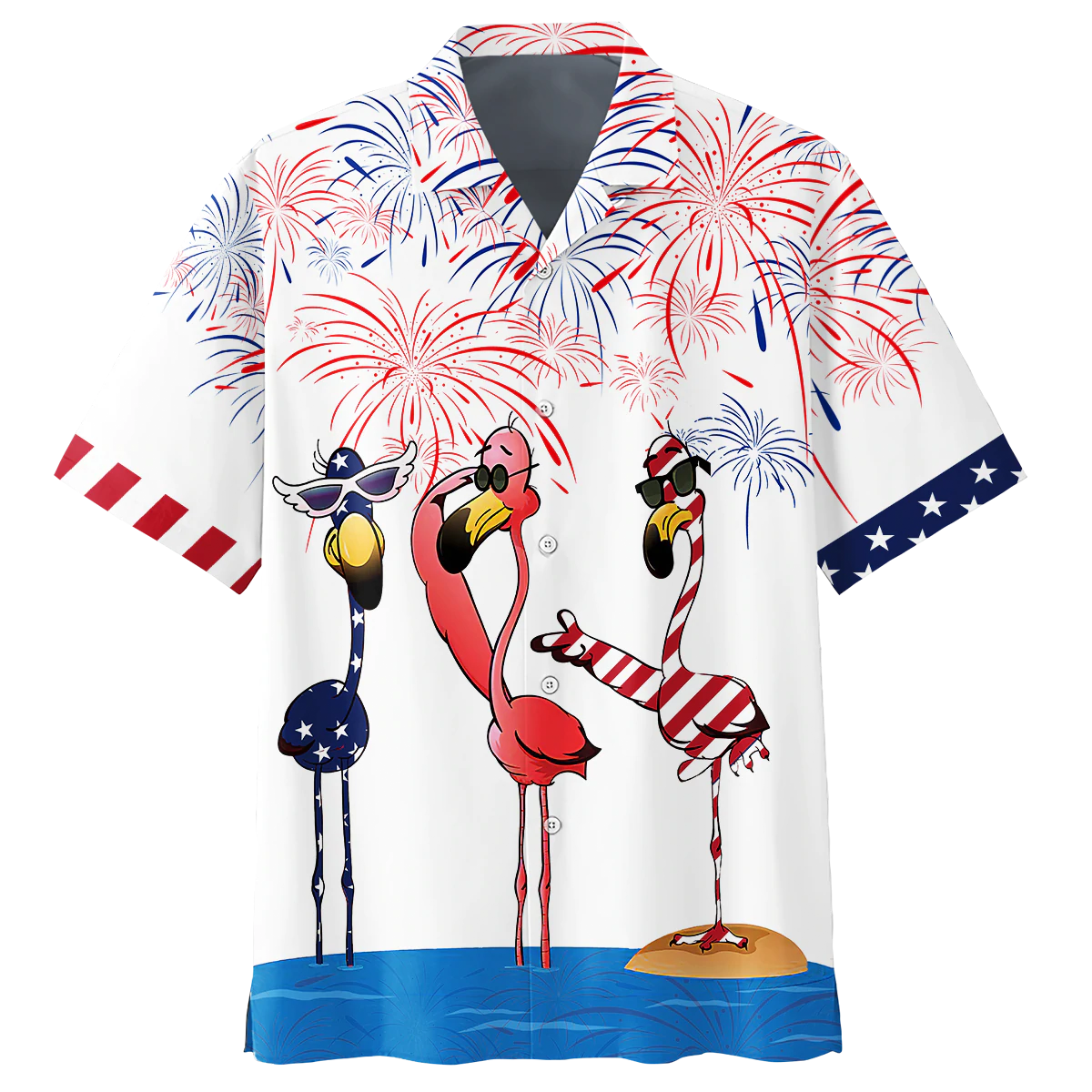 Flamingo Hawaiian Shirt/ Independence Day Is Coming Gift/ Funny Flamingo Hawaii Aloha Shirt Full Print