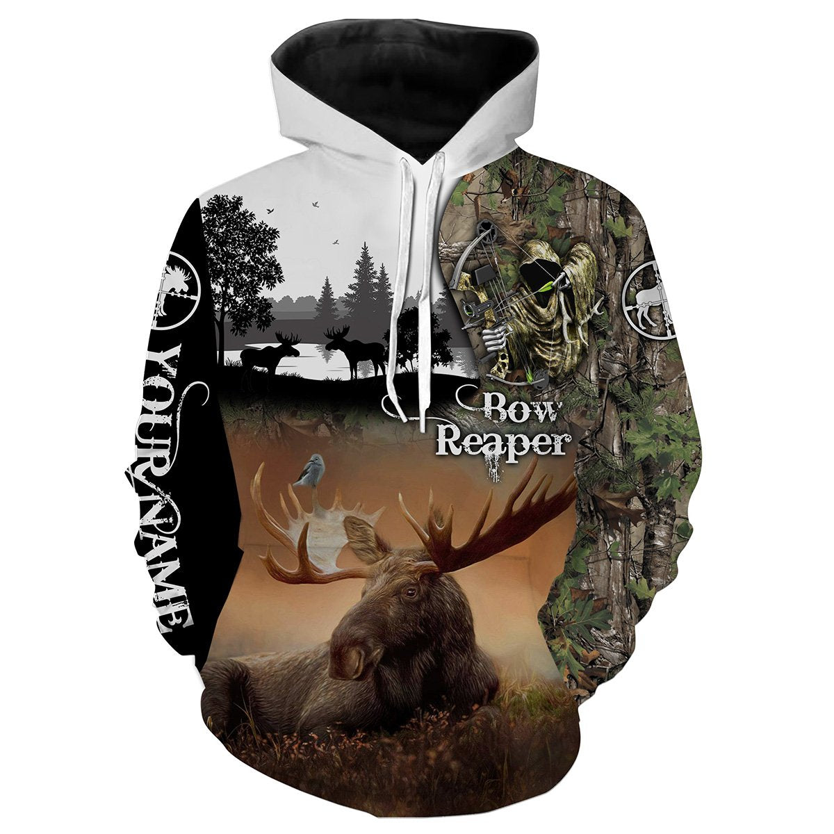 Bow Hunting Moose Custome Name 3D All Over Printed Shirts Personalized Gift